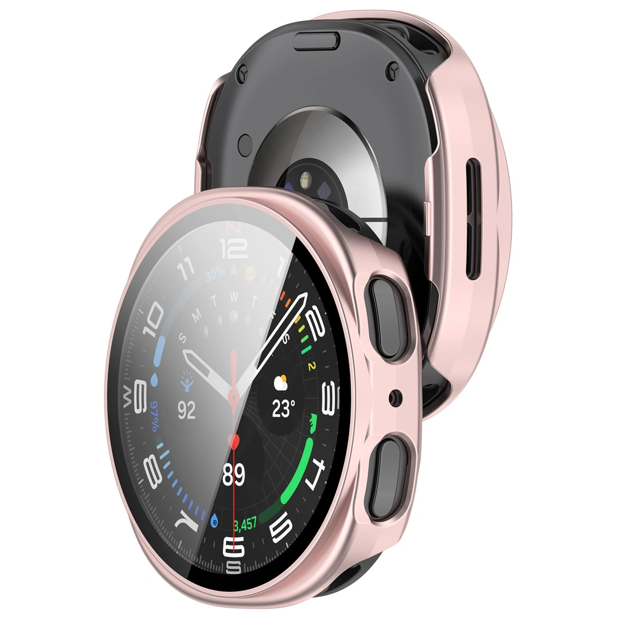 Etui z wbudowanym szkłem Bizon Case Watch Adamo do Galaxy 8 44 mm